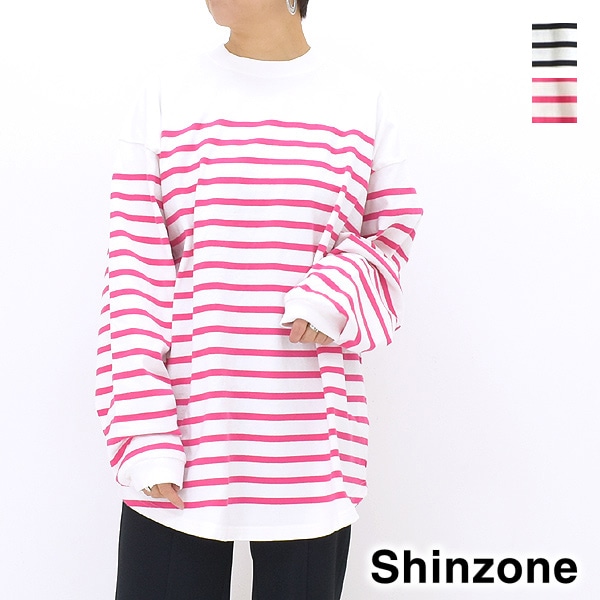 【24SS】THE SHINZONE シンゾーン パネルボーダーTシャツ ロンTee カットソー PANEL BORDER TOP 22SMSCU03  【ホワイト/ピンク】【送料無料】【予約】-Seagull direction ONLINE STORE