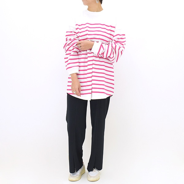 【24SS】THE SHINZONE シンゾーン パネルボーダーTシャツ ロンTee カットソー PANEL BORDER TOP 22SMSCU03  【ホワイト/ピンク】【送料無料】【予約】-Seagull direction ONLINE STORE