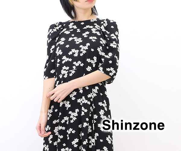 THE SHINZONE シンゾーン メットドレス フラワープリントワンピース