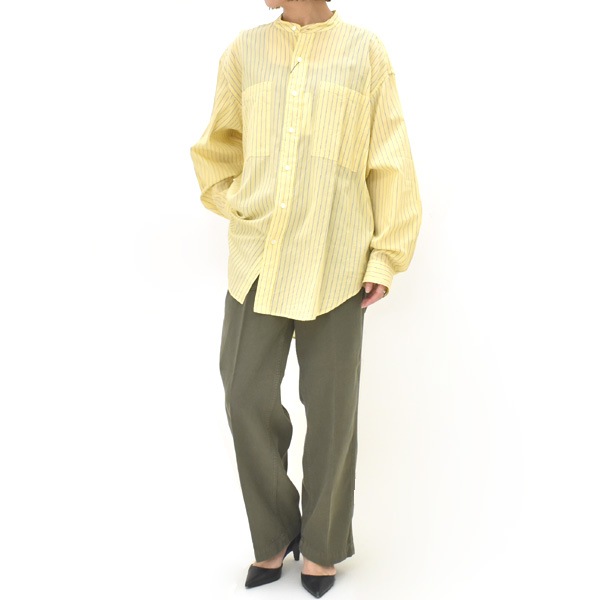 ★シンゾーン★STAND COLLAR DADDY SHIRT イエロー THE SHINZONE シンゾーン STAND COLLAR DADDY SHIRT バンド