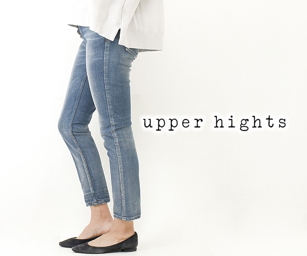 最初の upper ストレッチスリムテーパードデニムパンツ ステラ hights