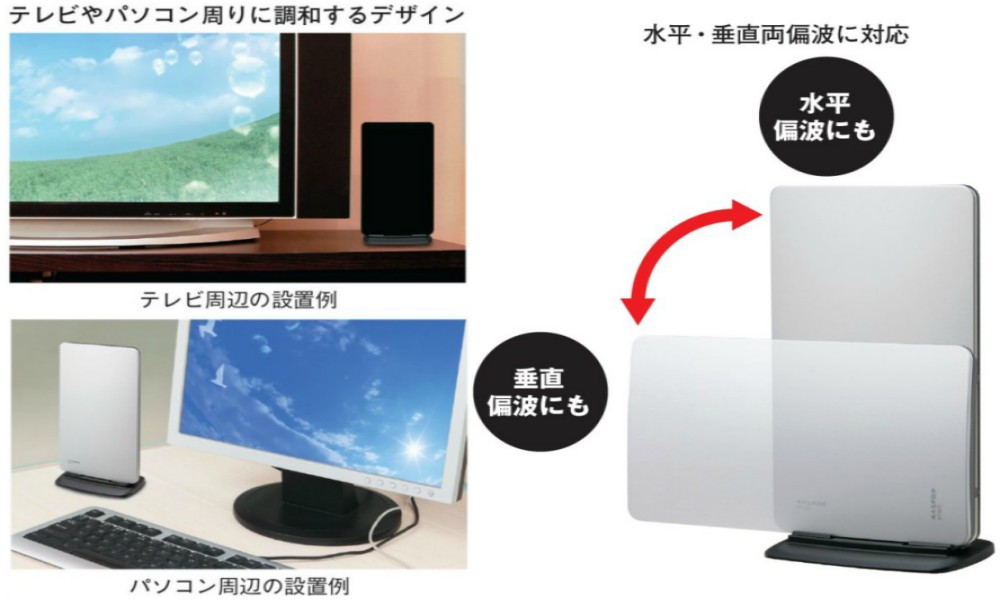 マスプロ 地デジ 室内アンテナ ブースター内蔵型 UTA2B アンテナ部材,室内アンテナ