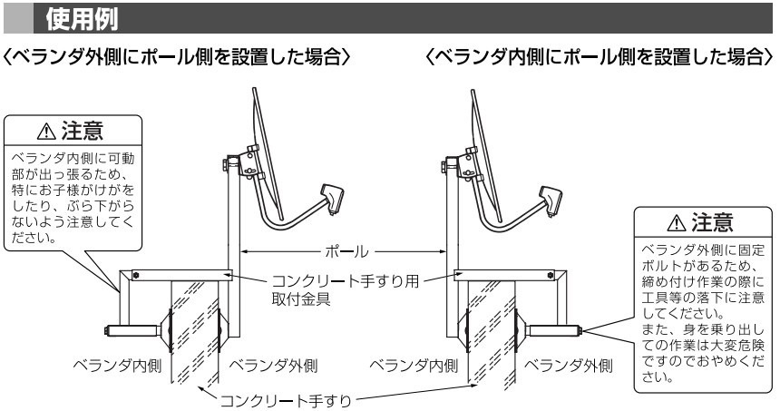 送料無料】DXアンテナ BSアンテナ ベランダ取付金具 MV30ZC 防犯カメラ