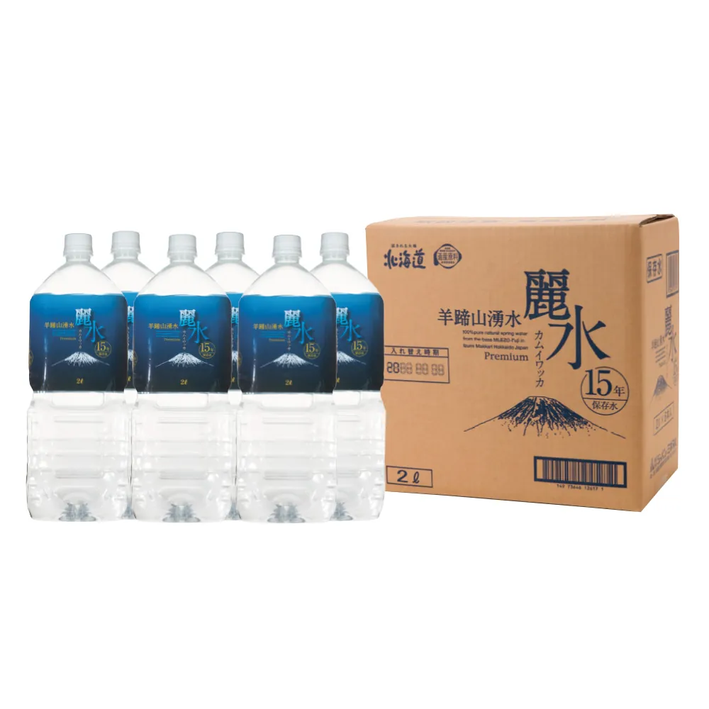 カムイワッカ麗水（非常用15年保存水）2Lx6本入り/1ケース
