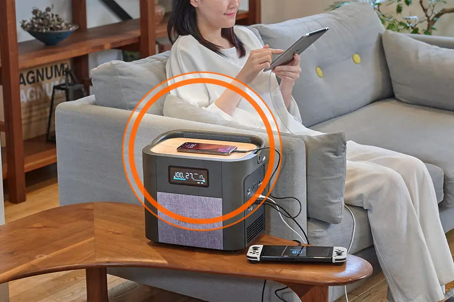 KOSHIN（工進） ポータブル電源 BPS-6L 小物が置けるフラットな天板デザイン