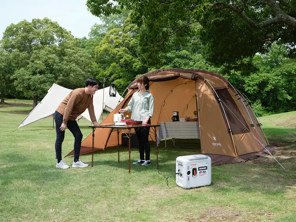 KOSHIN（工進）カセットガス式インバーター発電機 GV-9ig カセットガス利用で手軽に発電