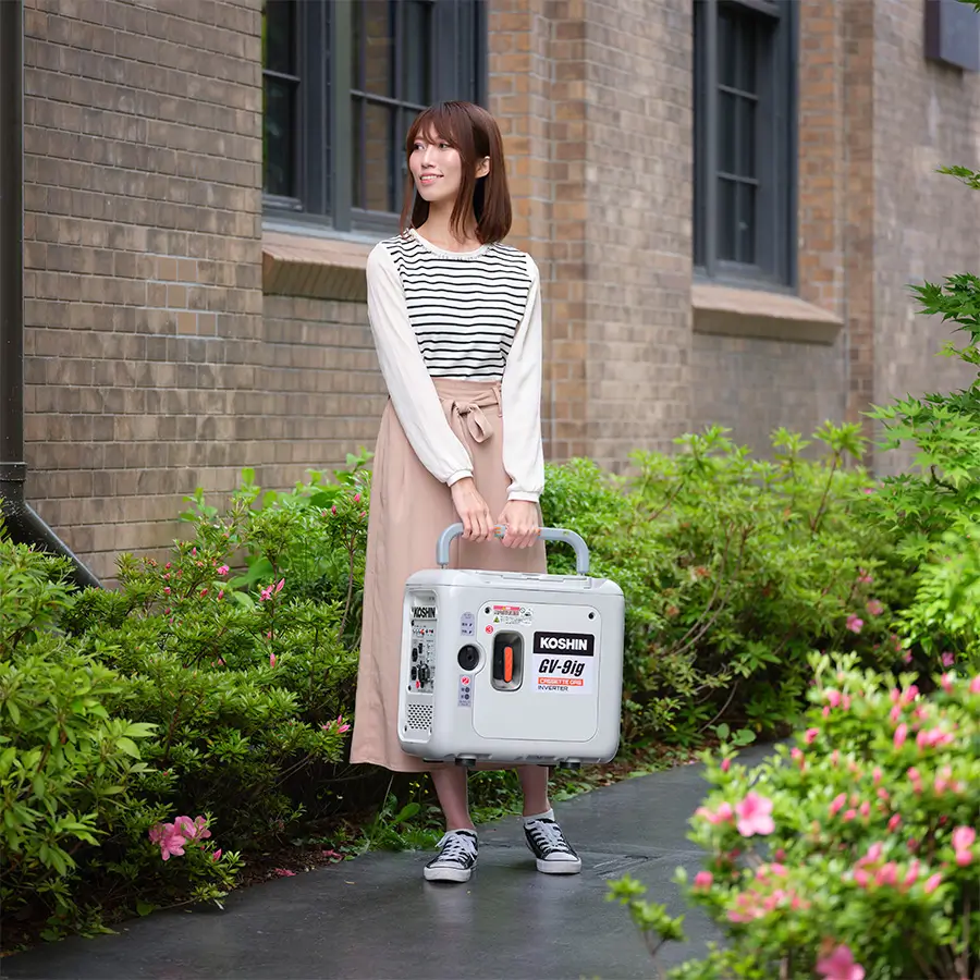 KOSHIN（工進）カセットガス式インバーター発電機 GV-9ig 高出力かつ軽量コンパクト