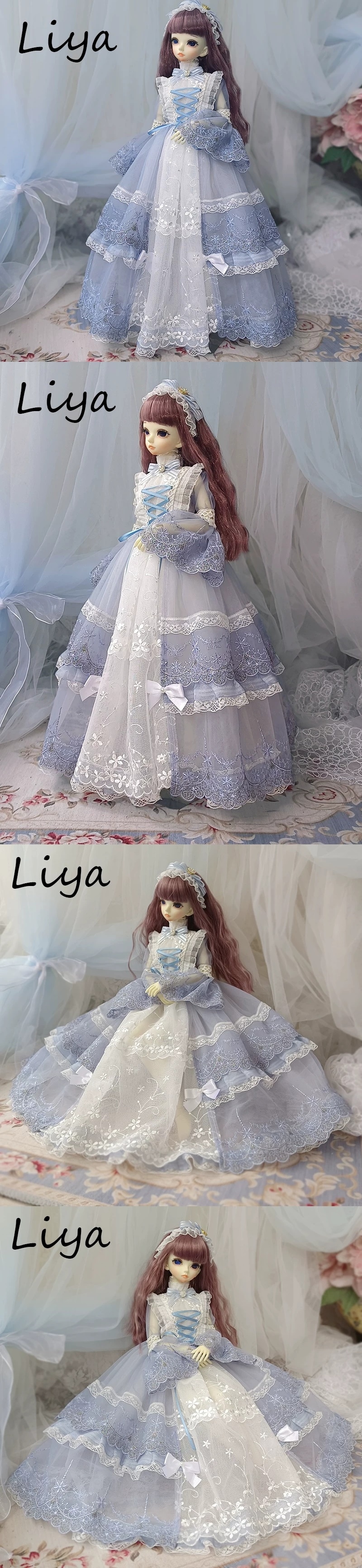 AF11727【liya】1/4 1/3☆MSD,SD/DDなどドール用ドレスセット