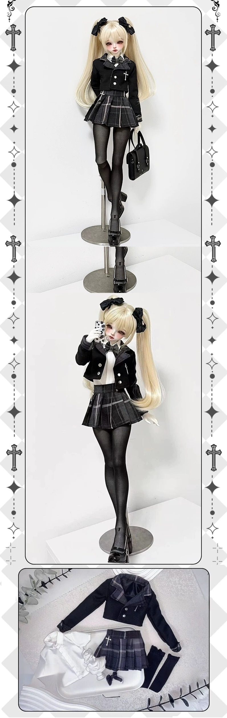 AF11733【hx】！☆1/4 MSDなどド－ル用洋服5点セット | ◇ドール洋服