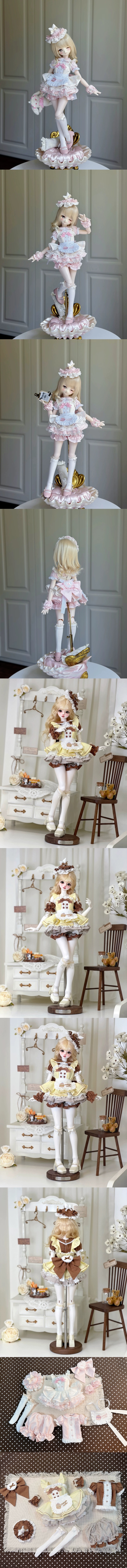 予約販売中】7月4日まで！2色☆1/4 MDDドール用メイド風服セット