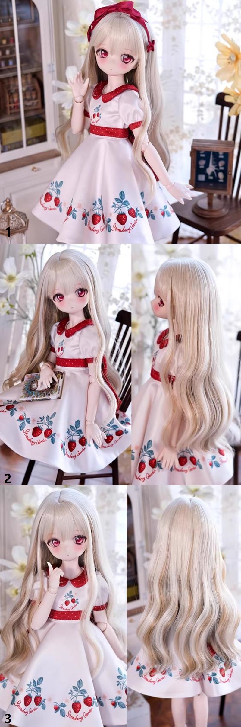 U-4730【Mlin】1/3ドール(頭囲22~23cm)用ウィッグ | ◇ドールウィッグ