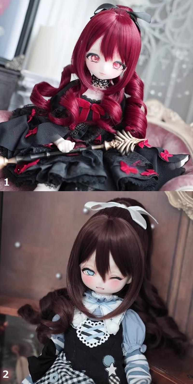 U-4738【Mlin】1/3ドール(頭囲22~23cm)用ウィッグ(2色あり) | ◇ドール