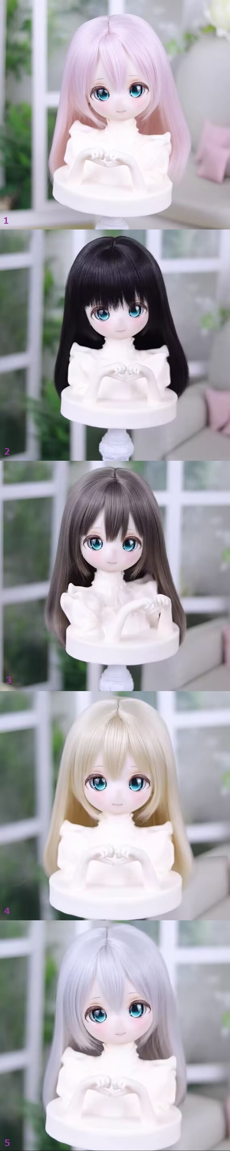 U-4745【Mlin】1/3ドール(頭囲22~23cm)用ウィッグ(5色あり) | ◇ドール