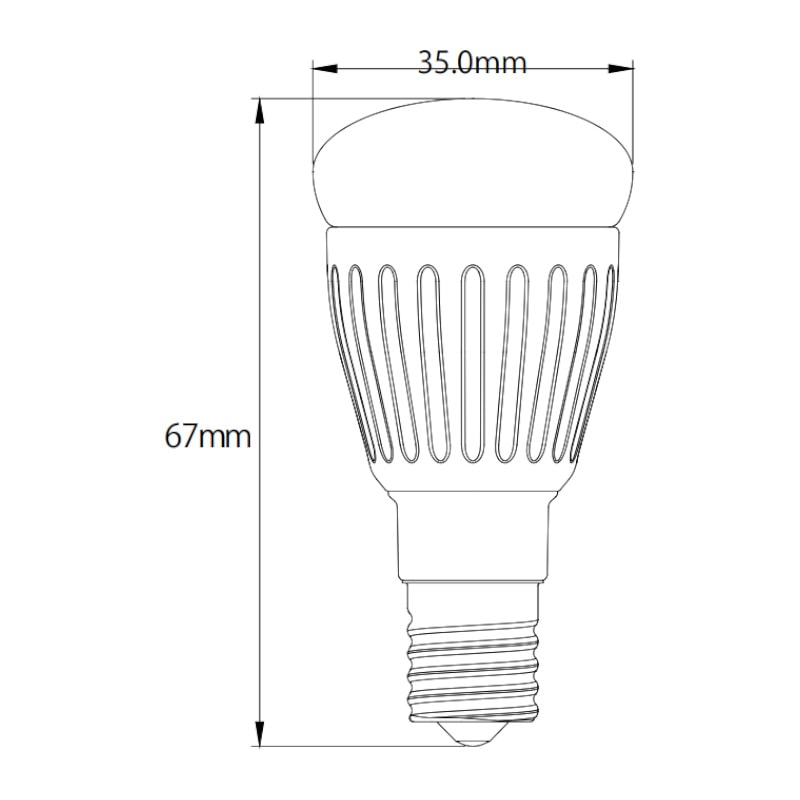 LEDミニクリプトン電球 【HD0417YD3】 E17口金 密閉対応 調光対応 40w相当寸法図