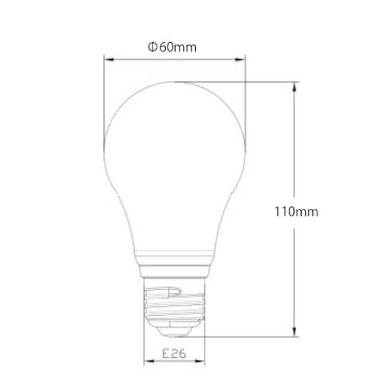LEDカラー電球 【HD0526】寸法図