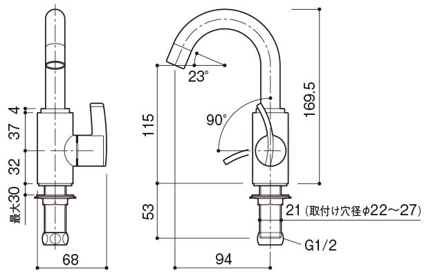 カワジュン 【HA-008-XC】 トイレ用水栓金具 単水栓 KAWAJUN