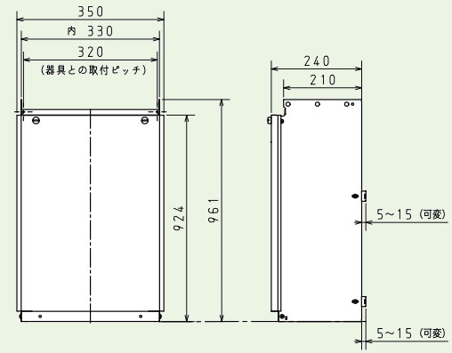 商品寸法図 【HCPH-1EM 950L】