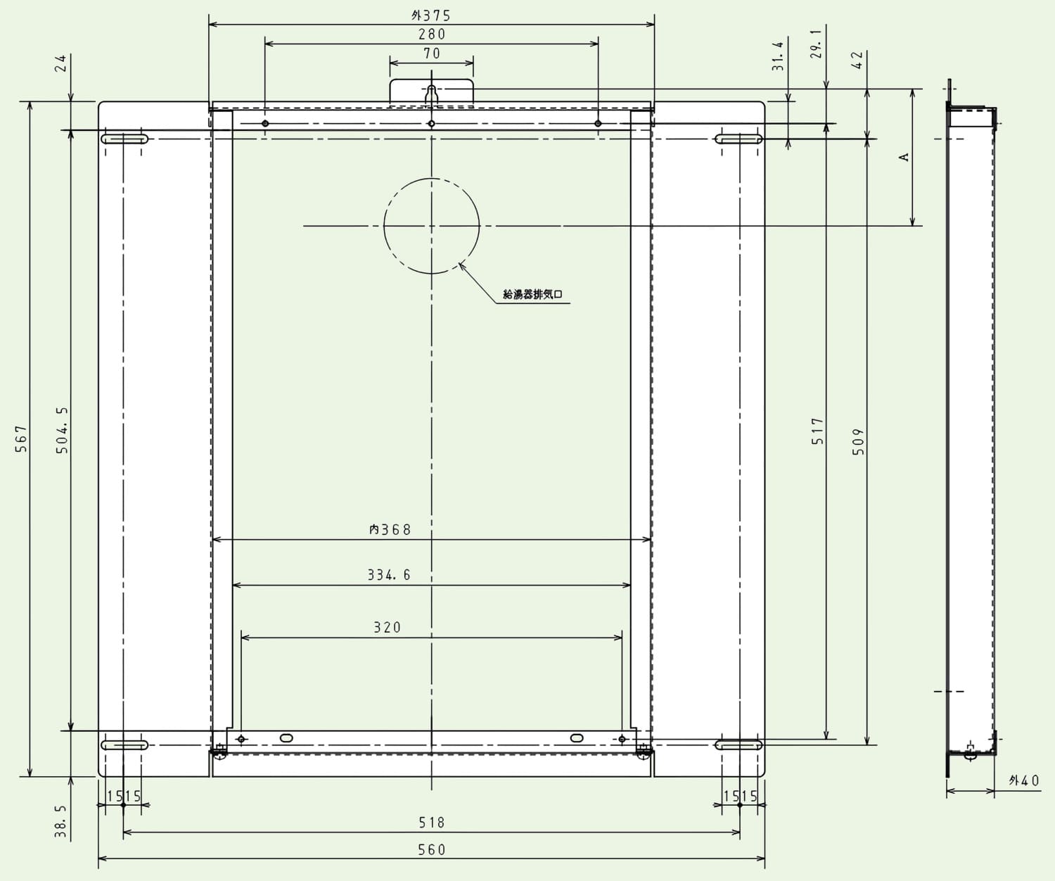 商品寸法図 【TBPH-12】