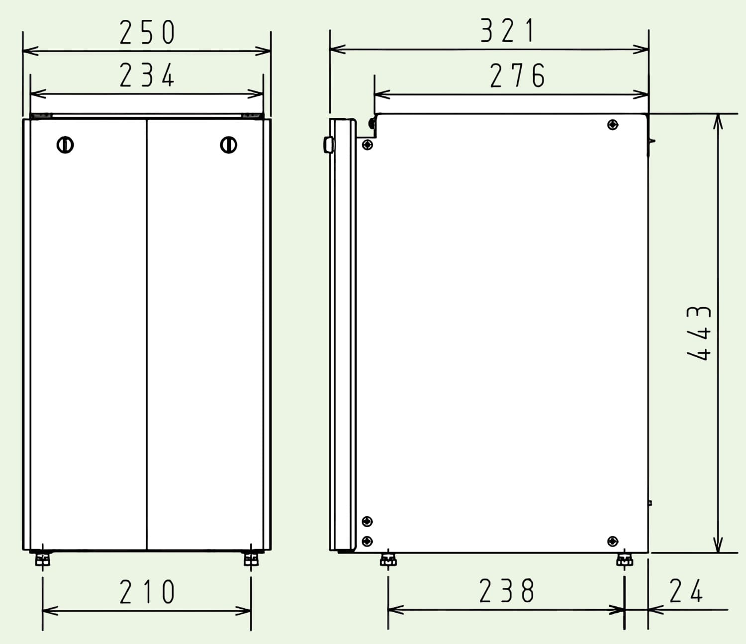 商品寸法図 【SDFH-4S 450L】