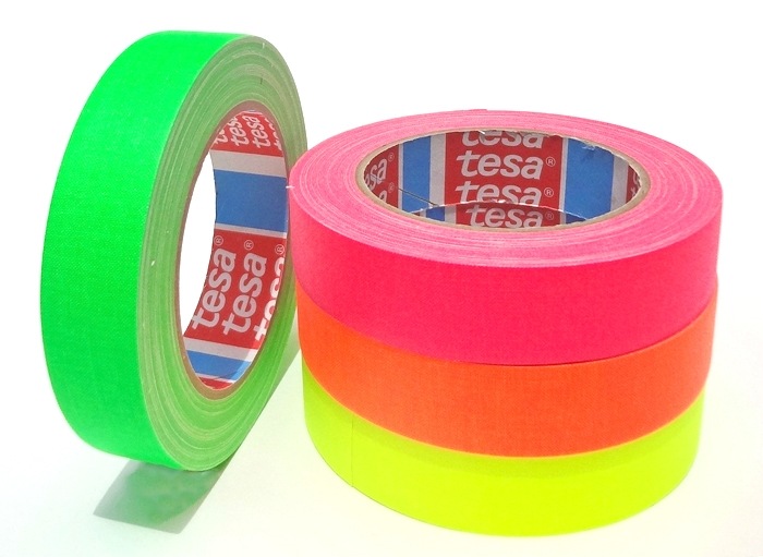 tesa テサ 蛍光ガッファーテープ 25mm x 25m 1本 単品 （4色）蛍光