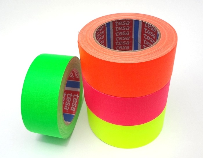 ガッファーテープ　蛍光イエロー×1　オレンジ×1　ピンク×1テープ幅約2.5cm