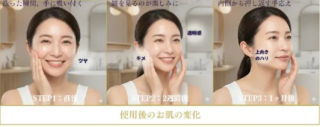 馬プラセンタ・レチノール配合。大人の本気エイジングケア｜若美肌3点