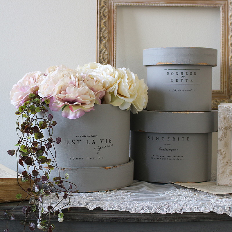 ラウンドボックスl Gy インテリア ボックス通販 Sherrytrifle