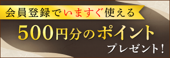 会員登録で500円分のポイントプレゼント