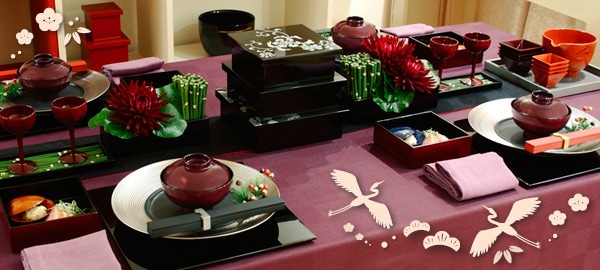 ◆島汎　紀州塗「入子膳」黒◆テーブルコーディネート　お正月　おせち料理