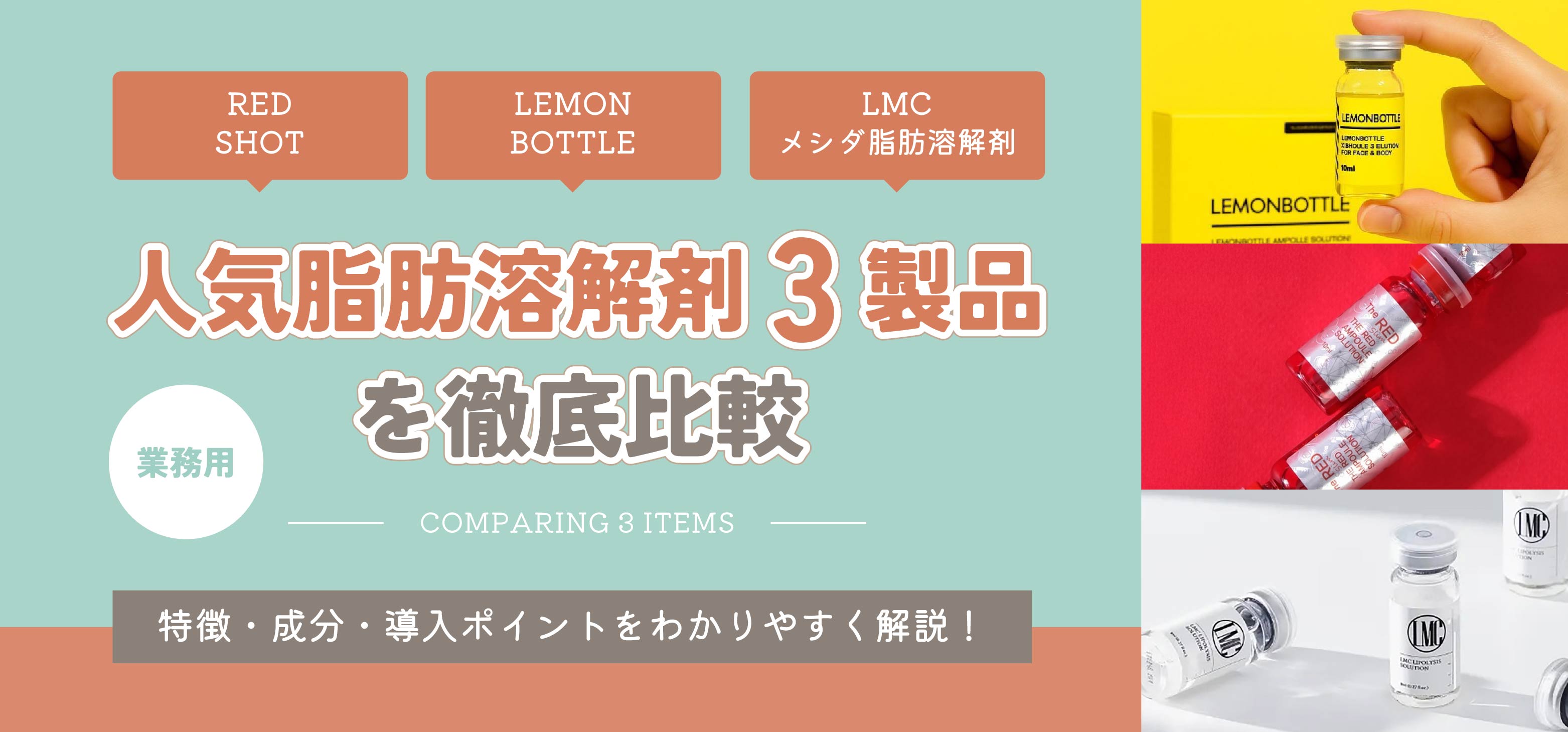 人気脂肪溶解剤3製品を徹底比較