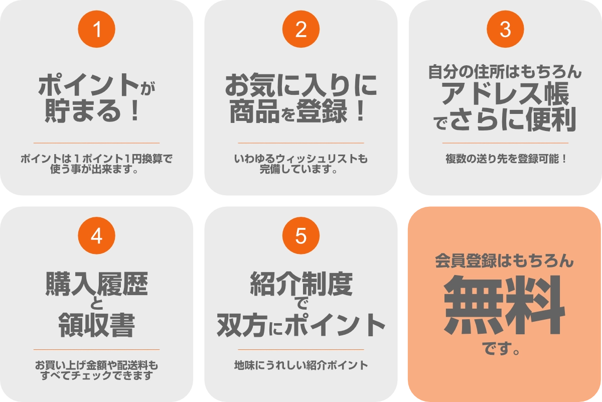 会員登録のメリット一覧