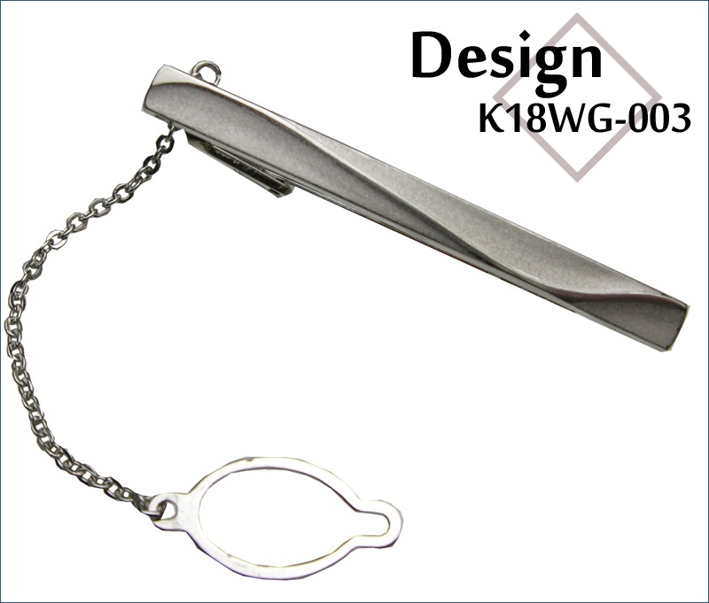 ホワイトゴールドネクタイピン K18WG-003｜貴金属ネクタイピン通販専門