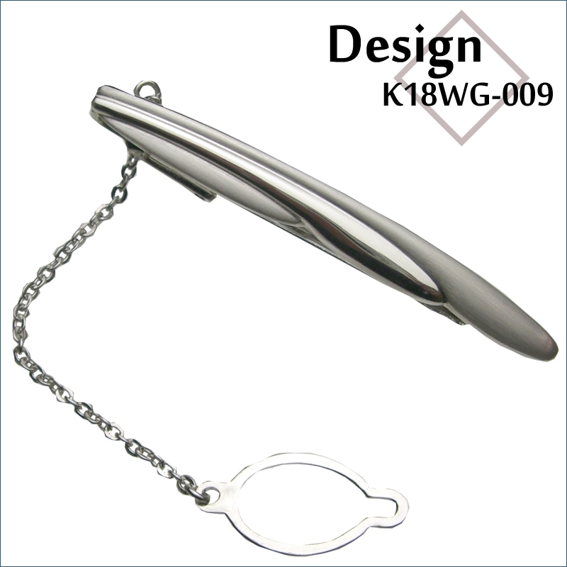ホワイトゴールドネクタイピン K18WG-009｜貴金属ネクタイピン通販専門 
