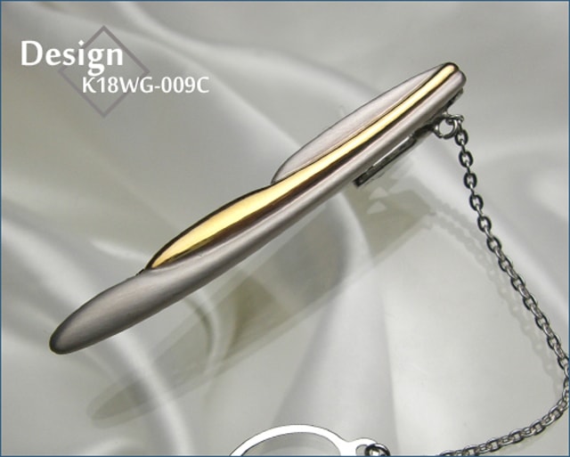 ホワイトゴールドネクタイピン K18WG-009C｜貴金属ネクタイピン通販