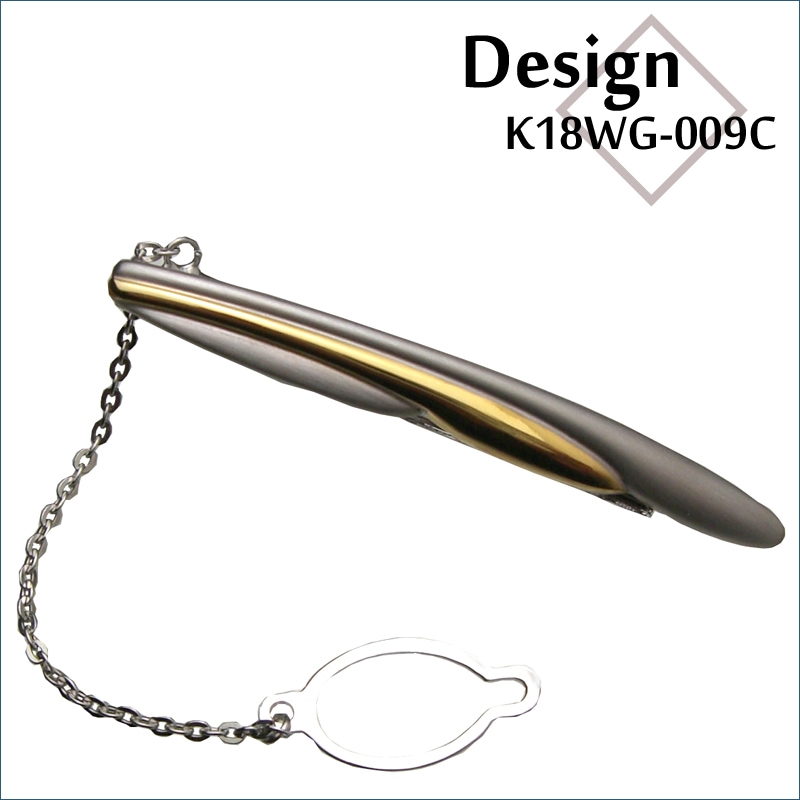 ホワイトゴールドネクタイピン K18WG-009C｜貴金属ネクタイピン通販
