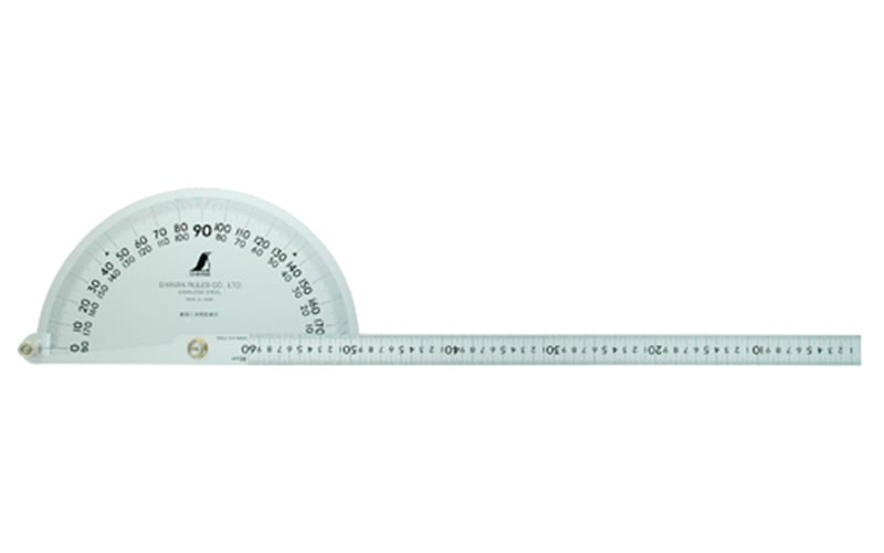 プロトラクター №１８３ シルバー ５５×９４㎜ 竿目盛１０㎝ 角型