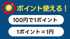 100円で1ポイント貯まる！1ポイント1円で使える