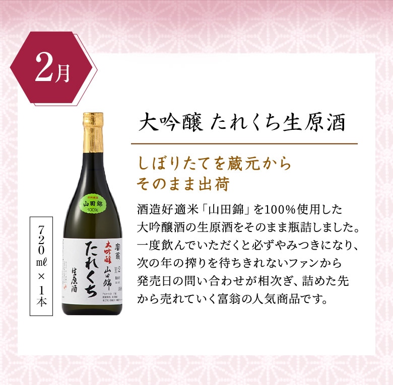 2月 大吟醸 たれくち生原酒 720ml×1本