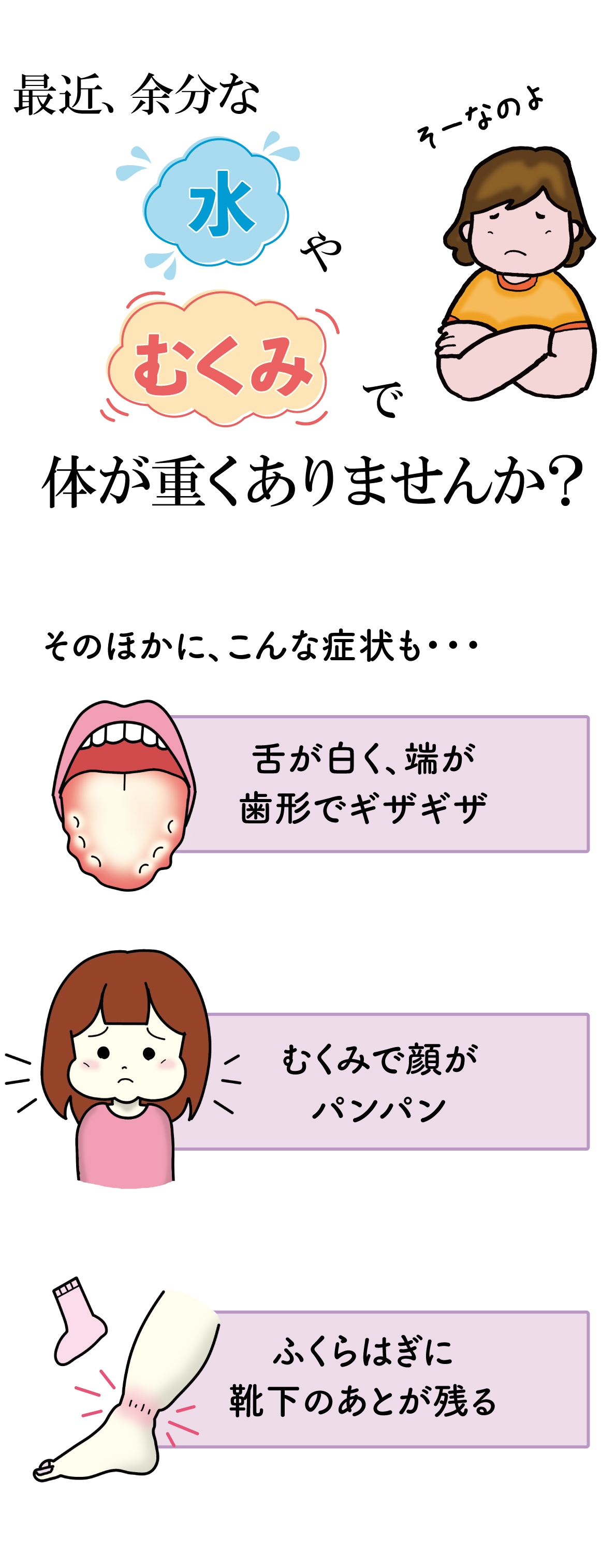 余分な水やむくみで体が重くありませんか？