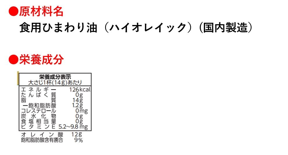 原材料名・栄養成分