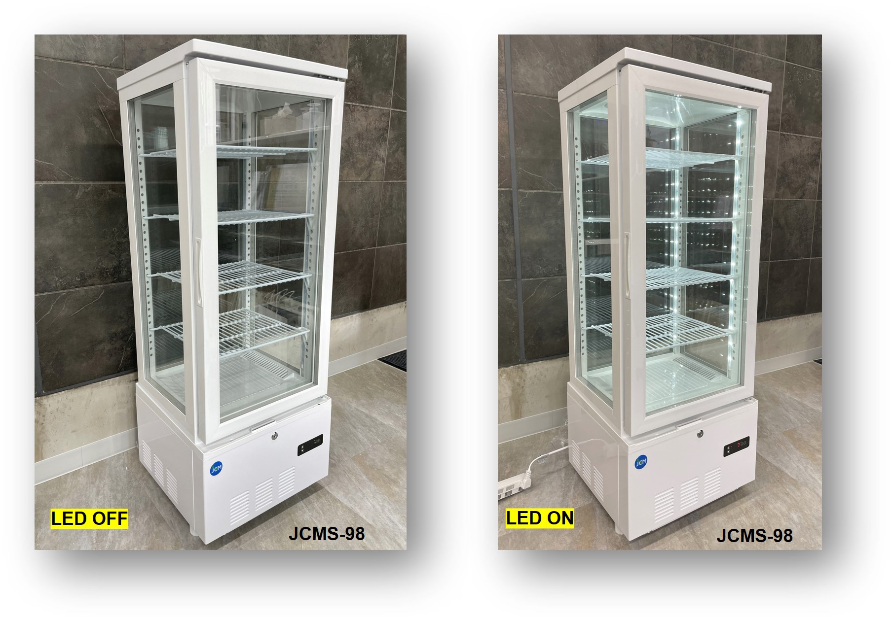 4面ガラス冷蔵ショーケース 四面ガラス冷蔵ショーケース ビールショーケース 省エネ型冷蔵庫 業務用冷蔵庫 保冷庫 RITS-188 LED 鍵付 - 7
