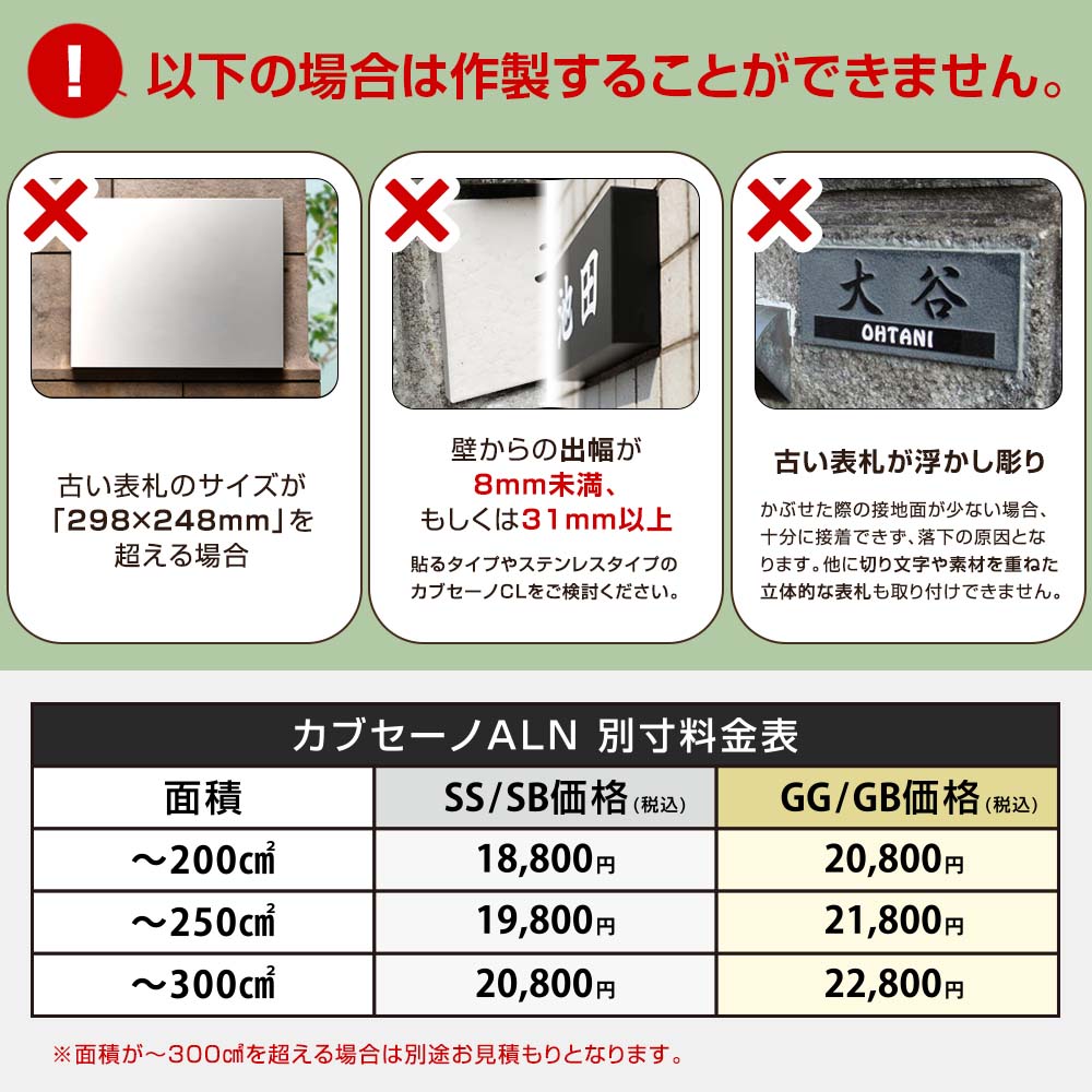古くなった表札を外さずリニューアル！ かぶせる表札 カブセーノ