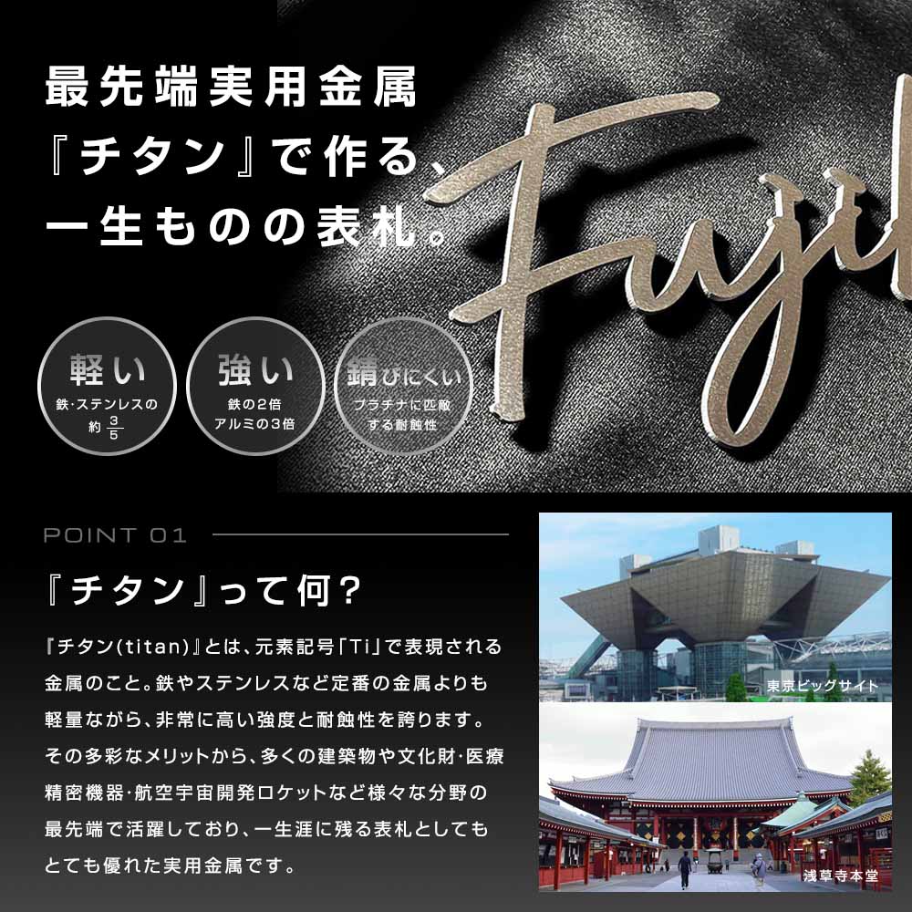 チタンで作る、一生ものの表札