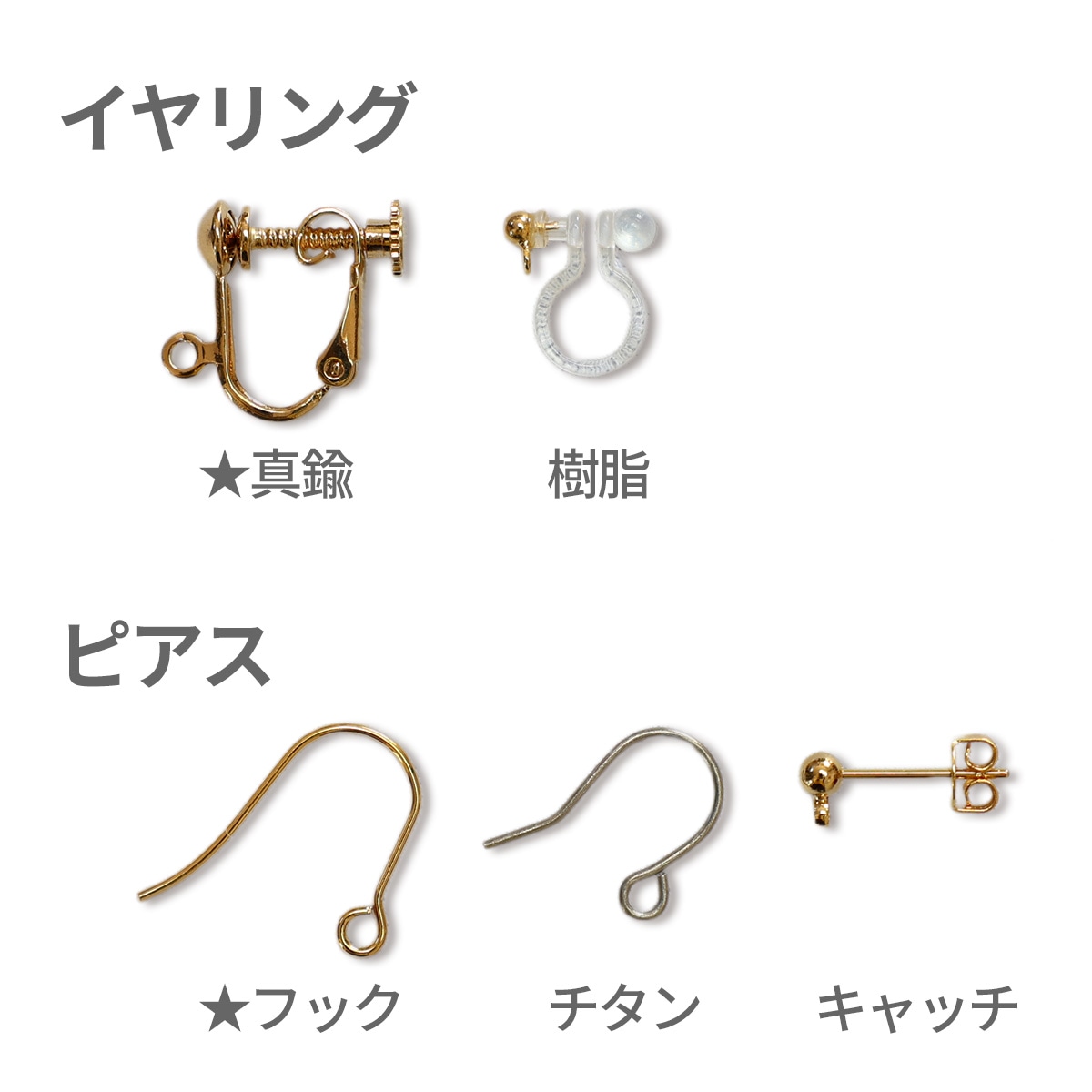 イヤリングとピアス
