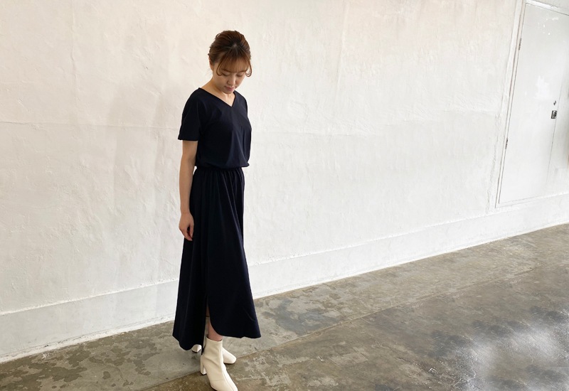 ゼログポンチウエストゴムワンピースシルエットの綺麗いなカットソー通販 シレーヌマーメイド