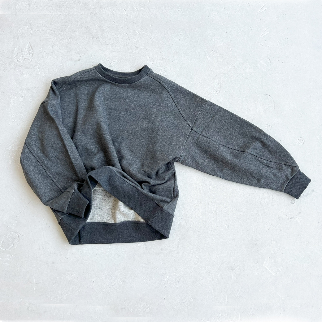 袖カーブ切替フレンチテリートレーナー＿着心地抜群のきれい目