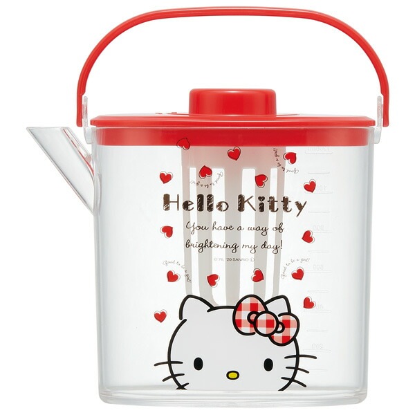 ティーバッグ用茶こし付 冷茶ポット[1.2L]○ハローキティ Red