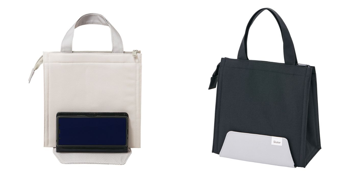 スマホスタンド付保冷ランチバッグ