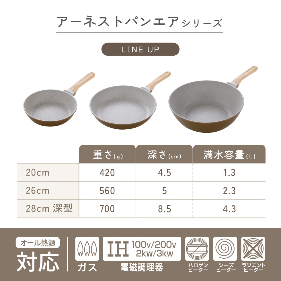 アーネストパン Air 20cm/26cm/28cm深型