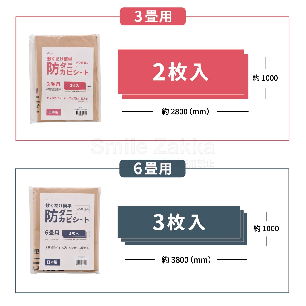 敷くだけ簡単防ダニ防カビシート 1畳用・3畳用・6畳用 敷くだけ簡単防ダニ防カビシート 1畳用・3畳用・6畳用